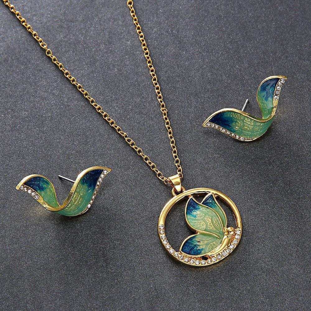 Butterfly Pendant Necklaces Butterfly Wings Earrings Elegant Jewelry Set Gift for Women