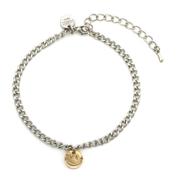 Atmospheric Noble Anklet Metal Chain Emoji Smile Anklet For Women