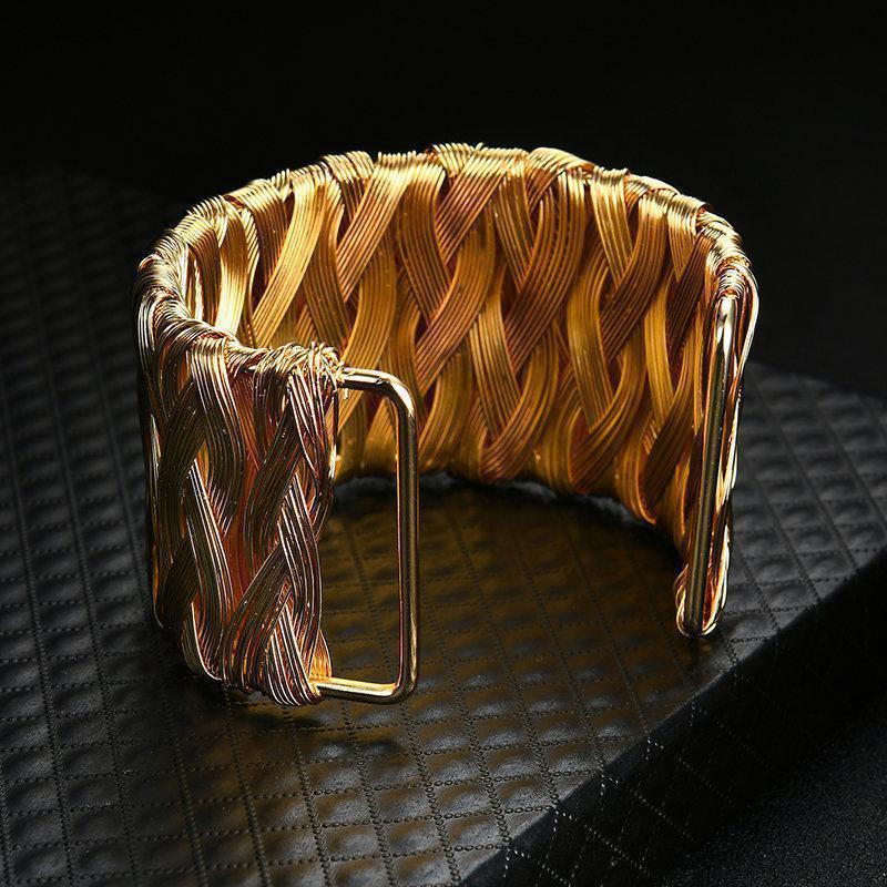 Women's Luxury Bracelet Width Weave Gold Bracelet