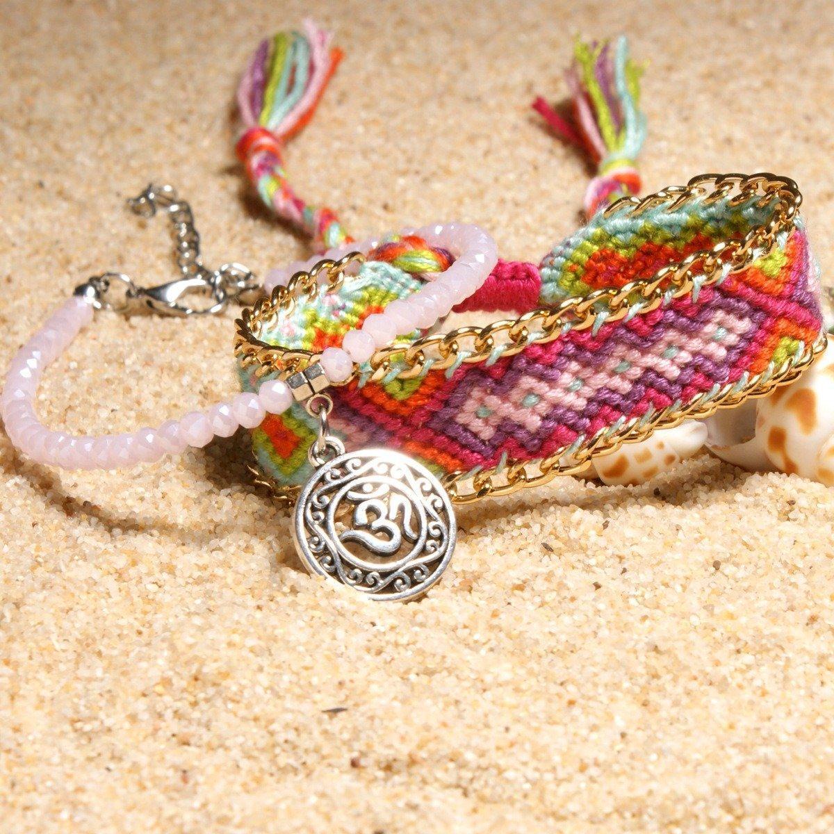 Ethnic Double Layer Anklets Beach Statement Anklets Retro Weaving Women Anklets