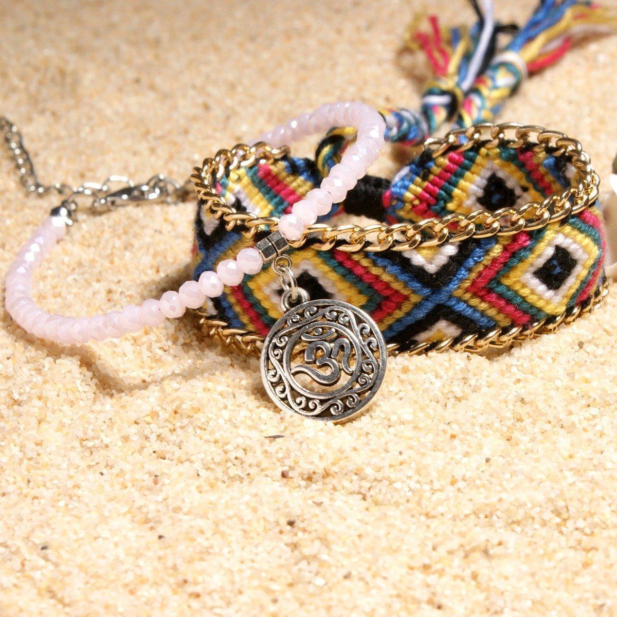 Ethnic Double Layer Anklets Beach Statement Anklets Retro Weaving Women Anklets